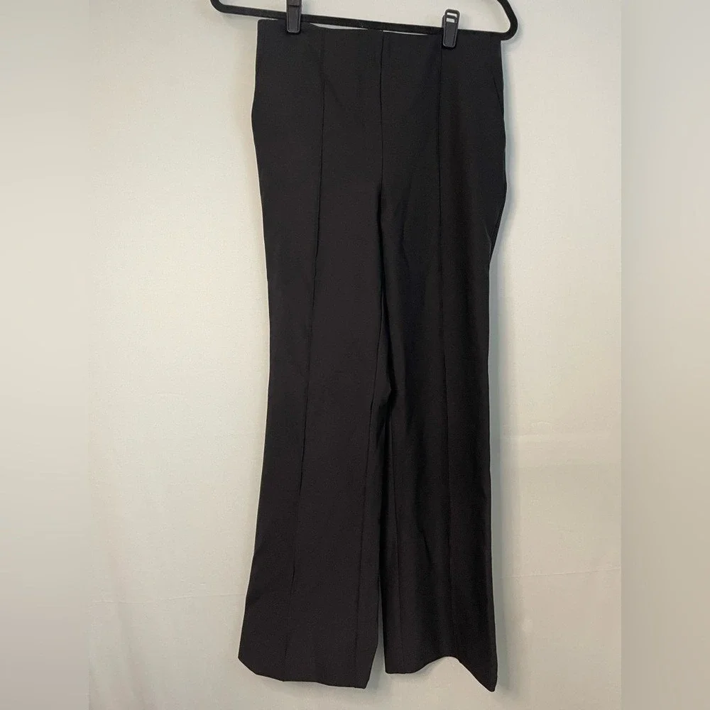 Rachel Zoe Black Wide Leg Front Seam Trousers Womens Size 2 High Rise Pants
